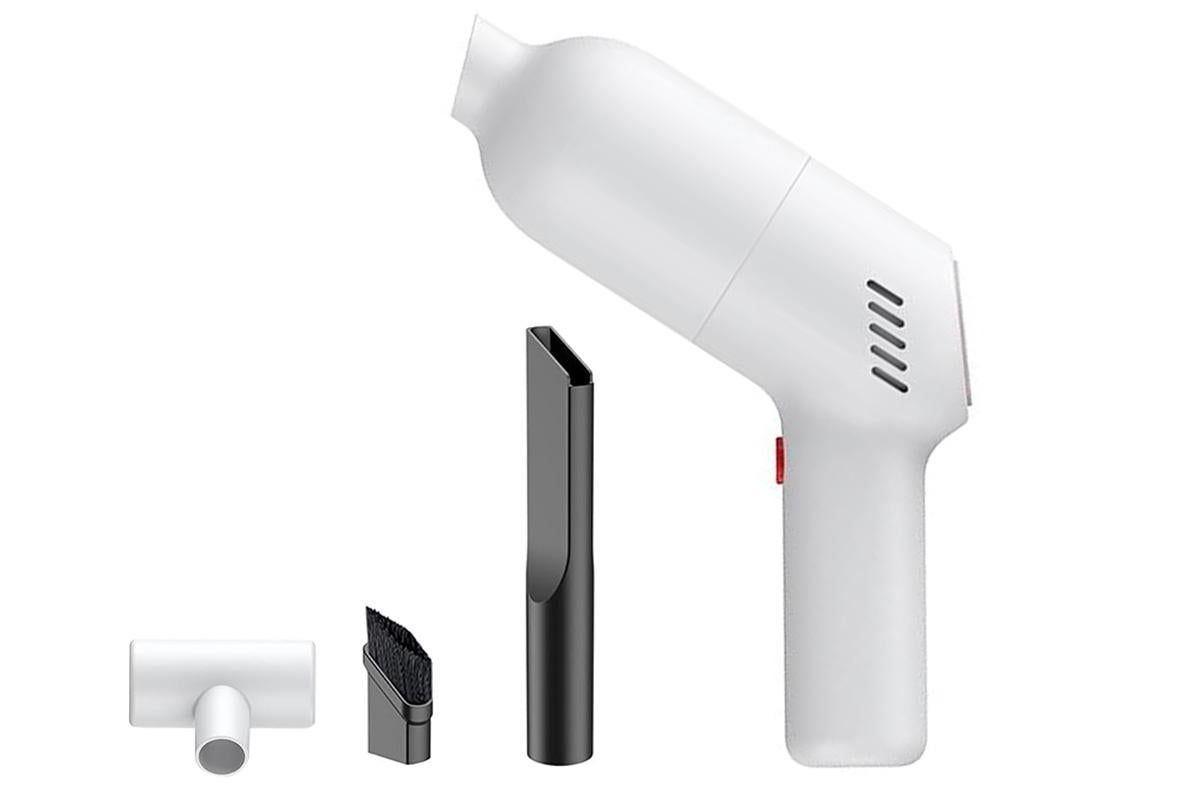 Handheld Car Vacuum Cleaner 9000Pa Rechargeable Portable Cordless Duster - White V1263-JX-6685-2