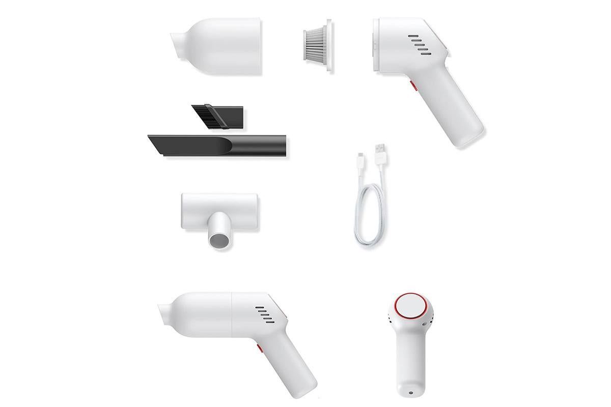 Handheld Car Vacuum Cleaner 9000Pa Rechargeable Portable Cordless Duster - White V1263-JX-6685-2