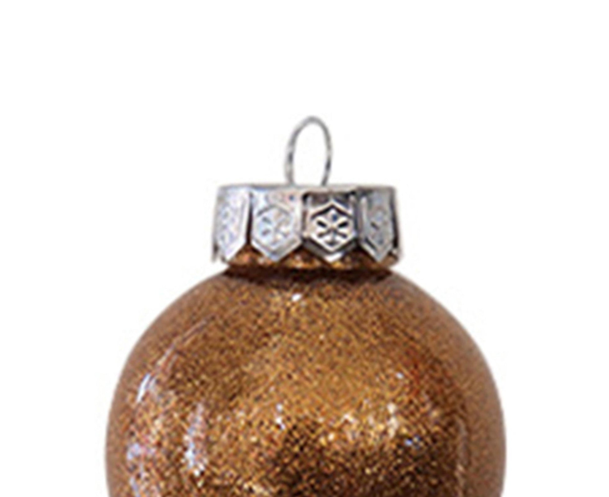 Glitter Xmas Tree Balls-Rose Gold V1263-JX-669