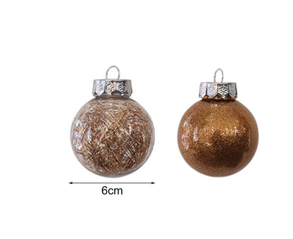 Glitter Xmas Tree Balls-Rose Gold V1263-JX-669