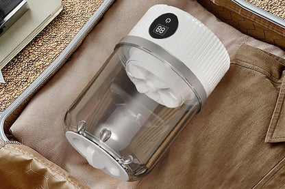 Portable Mini Washing Machine Rechargeable Small Clothes Washer for Travel Use - White V1263-JX-6694-1