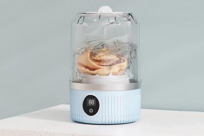 Portable Mini Washing Machine Rechargeable Small Clothes Washer for Travel Use - Blue V1263-JX-6694-2