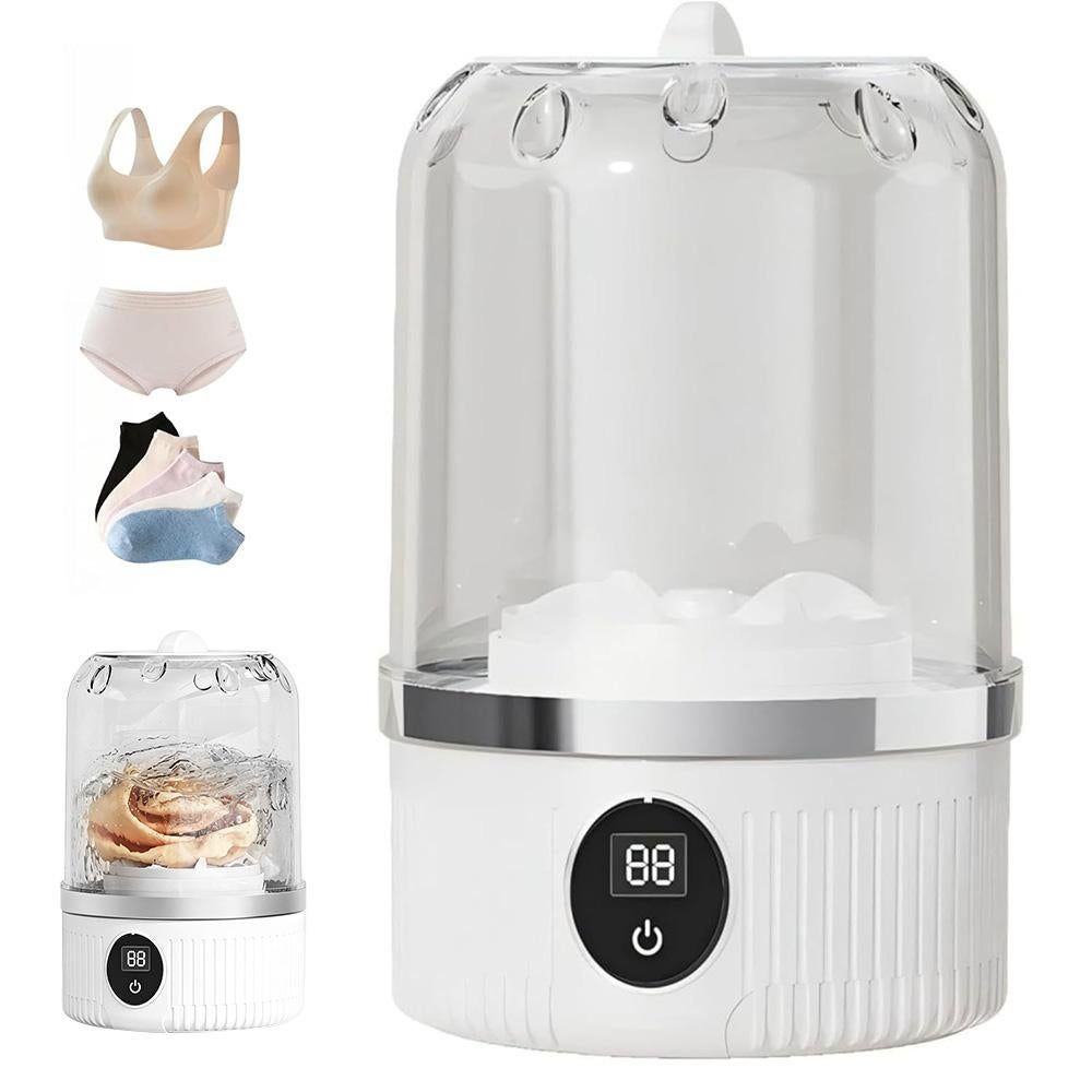 Portable Mini Washing Machine Rechargeable Small Clothes Washer for Travel Use - Blue V1263-JX-6694-2