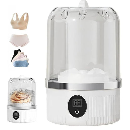 Portable Mini Washing Machine Rechargeable Small Clothes Washer for Travel Use - Blue V1263-JX-6694-2