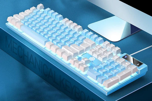 104 Keys Mechanical Gaming Keyboard Wired Backlit Keyboard Hot-Swap Mechanical Keyboard Wired Gaming Keyboard V1263-JX-6696-1