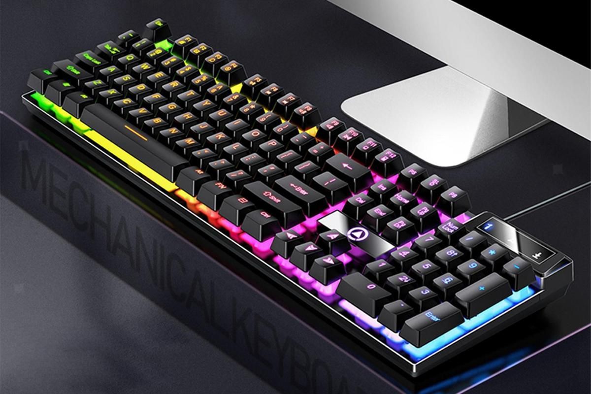 104 Keys Mechanical Gaming Keyboard Wired Backlit Keyboard Hot-Swap Mechanical Keyboard Wired Gaming Keyboard V1263-JX-6696-2