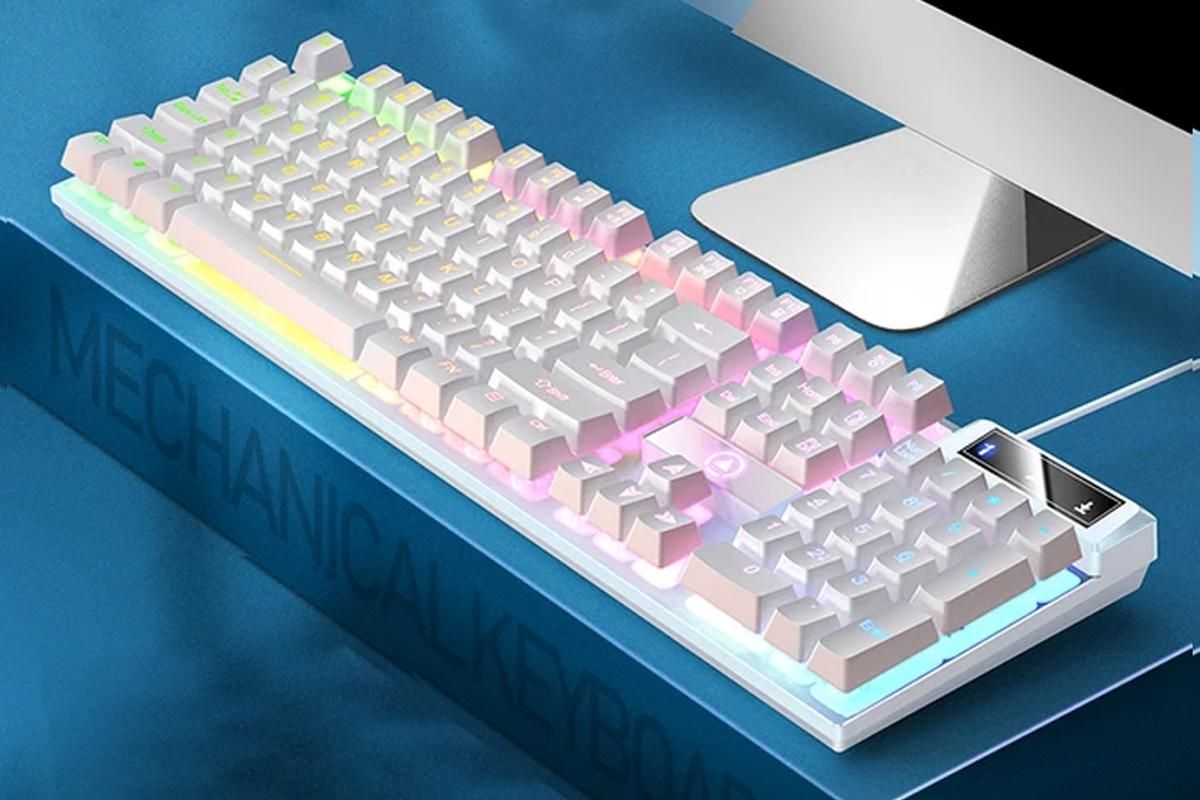 104 Keys Mechanical Gaming Keyboard Wired Backlit Keyboard Hot-Swap Mechanical Keyboard Wired Gaming Keyboard V1263-JX-6696-4