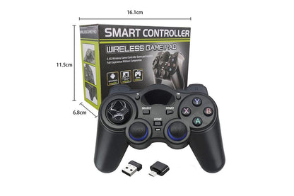 Wireless Gaming Controller for Android TV Box PC 2.4GHz Gamepad Joystick - Black V1263-JX-6698-1