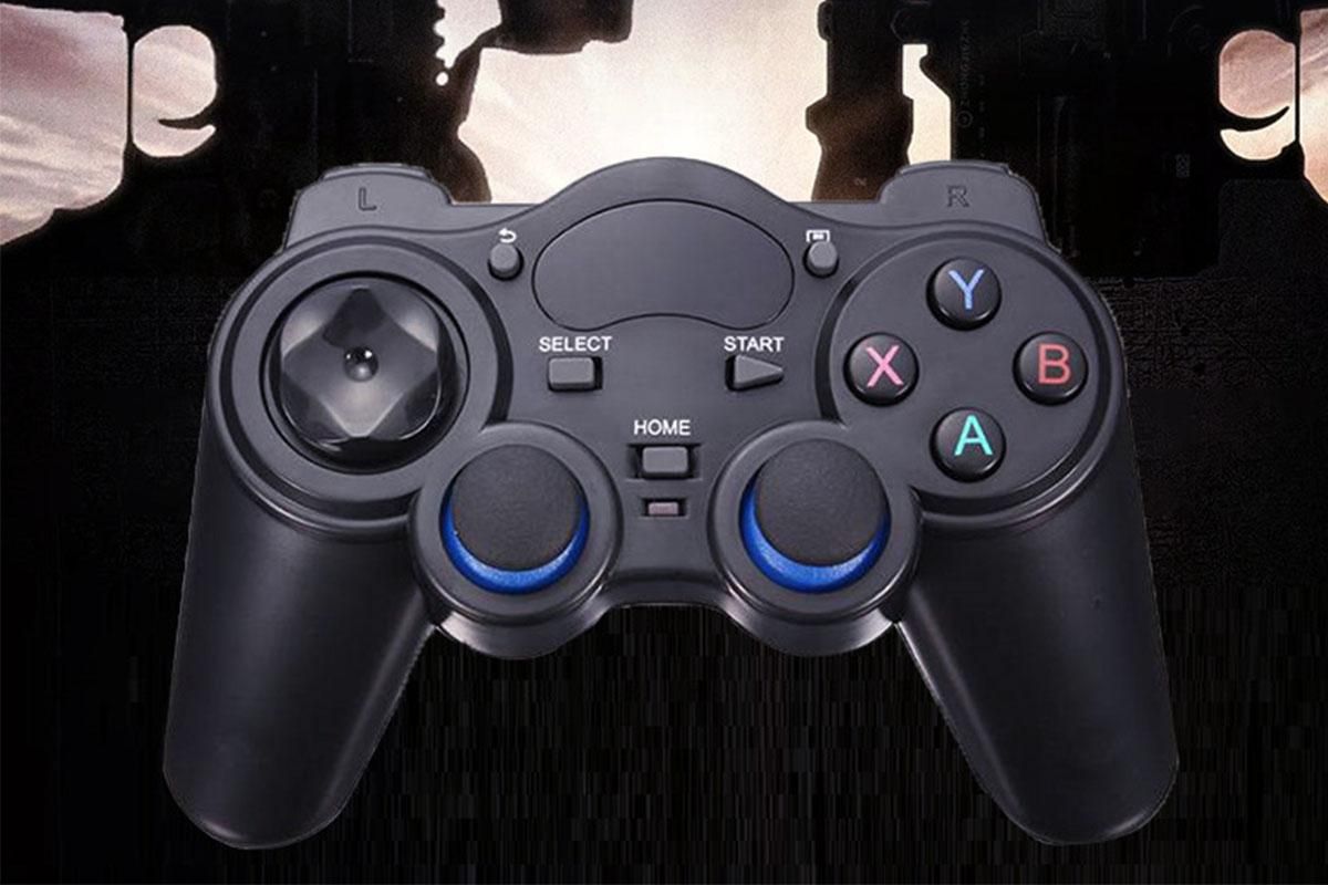 Wireless Gaming Controller for Android TV Box PC 2.4GHz Gamepad Joystick - Black V1263-JX-6698-1