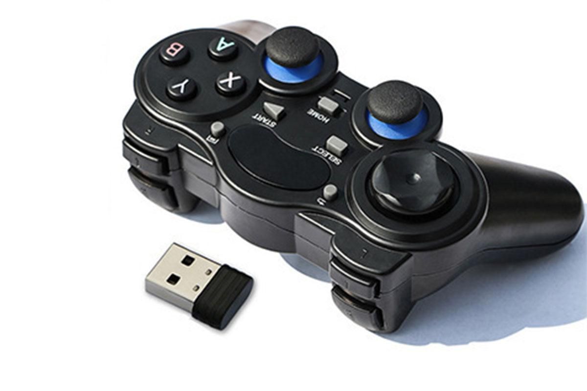 Wireless Gaming Controller for Android TV Box PC 2.4GHz Gamepad Joystick - Black V1263-JX-6698-1