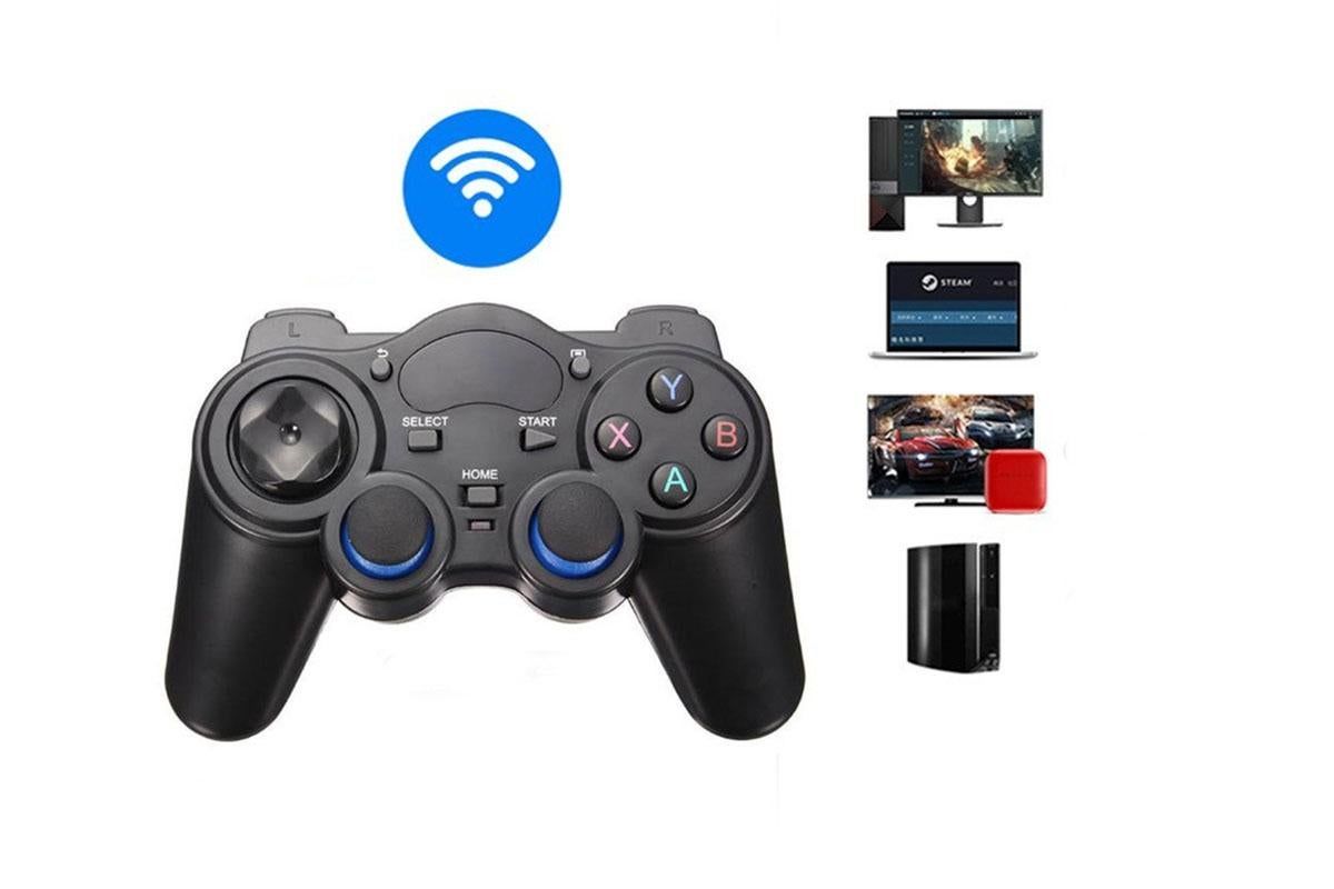 Wireless Gaming Controller for Android TV Box PC 2.4GHz Gamepad Joystick - Black V1263-JX-6698-1