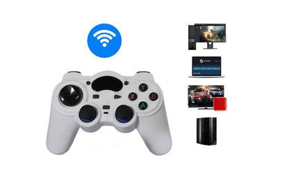 Wireless Gaming Controller for Android TV Box PC 2.4GHz Gamepad Joystick - White V1263-JX-6698-2