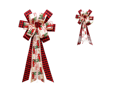 Buffalo Plaid Bow Pendant-Red Black V1263-JX-670