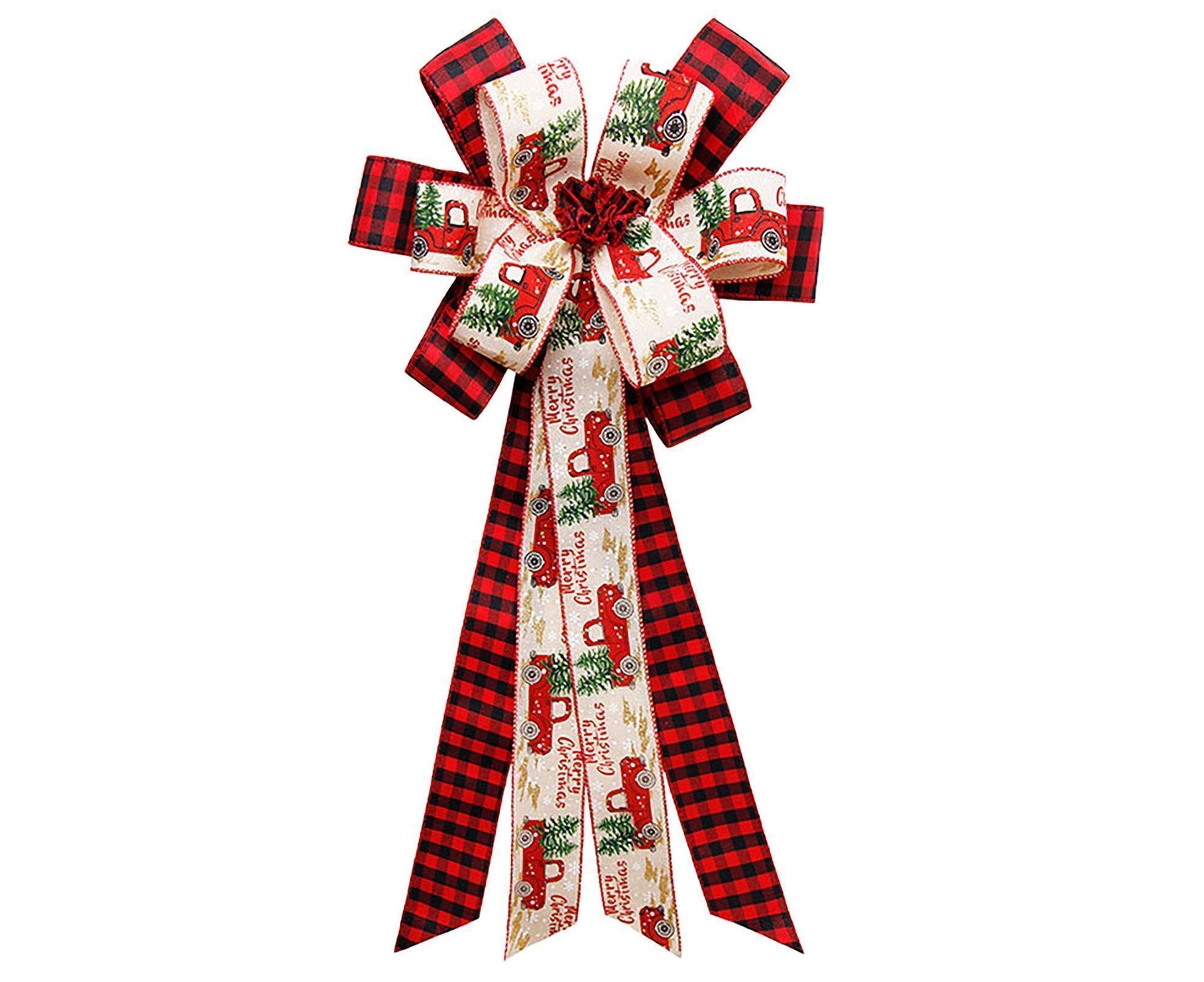 Buffalo Plaid Bow Pendant-Red Black V1263-JX-670