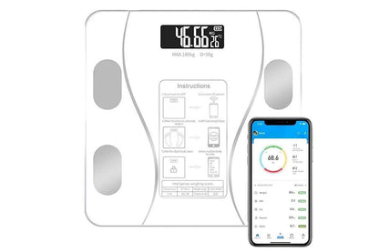 Smart Digital Bathroom Body Fat Scale 180KG Bluetooth Scales Weight -White V1263-JX-6708-1
