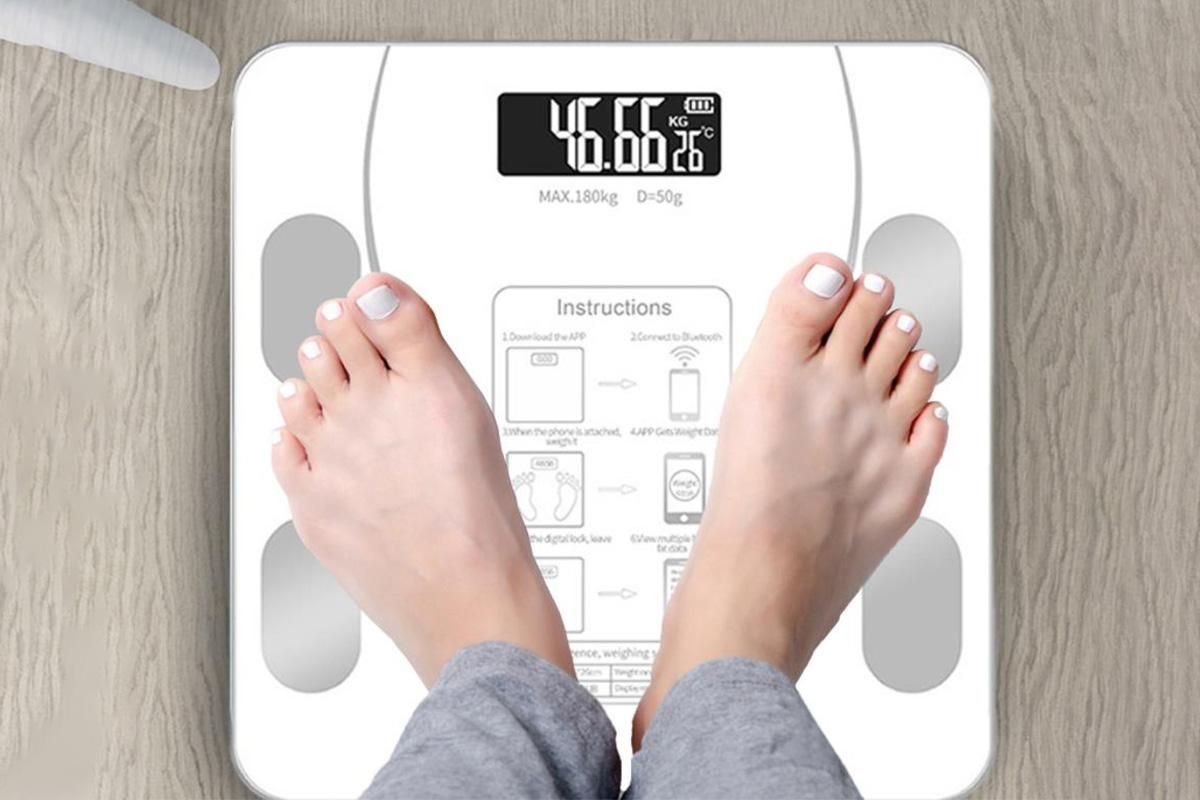 Smart Digital Bathroom Body Fat Scale 180KG Bluetooth Scales Weight -White V1263-JX-6708-1