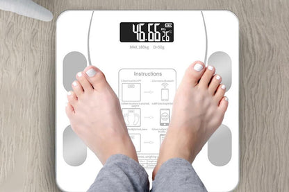Smart Digital Bathroom Body Fat Scale 180KG Bluetooth Scales Weight -White V1263-JX-6708-1