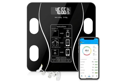 Smart Digital Bathroom Body Fat Scale 180KG Bluetooth Scales Weight -White V1263-JX-6708-1