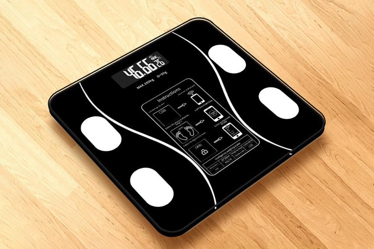 Smart Digital Bathroom Body Fat Scale 180KG Bluetooth Scales Weight -Black V1263-JX-6708-2