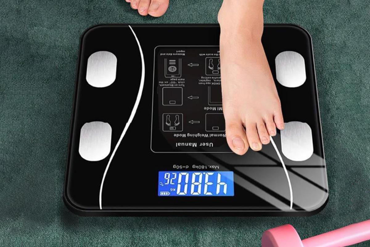 Smart Digital Bathroom Body Fat Scale 180KG Bluetooth Scales Weight -Black V1263-JX-6708-2