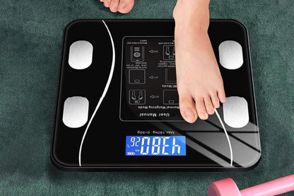 Smart Digital Bathroom Body Fat Scale 180KG Bluetooth Scales Weight -Black V1263-JX-6708-2