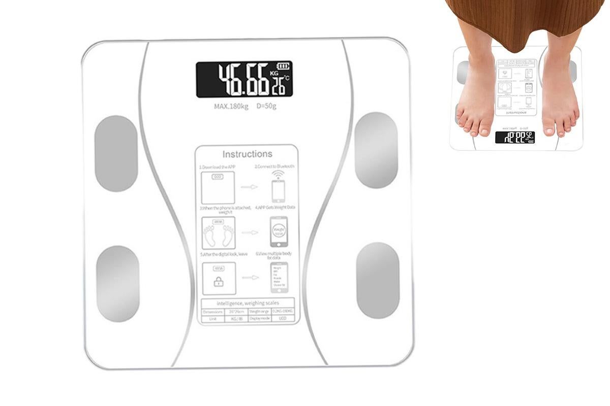 Smart Digital Bathroom Body Fat Scale 180KG Bluetooth Scales Weight -Black V1263-JX-6708-2