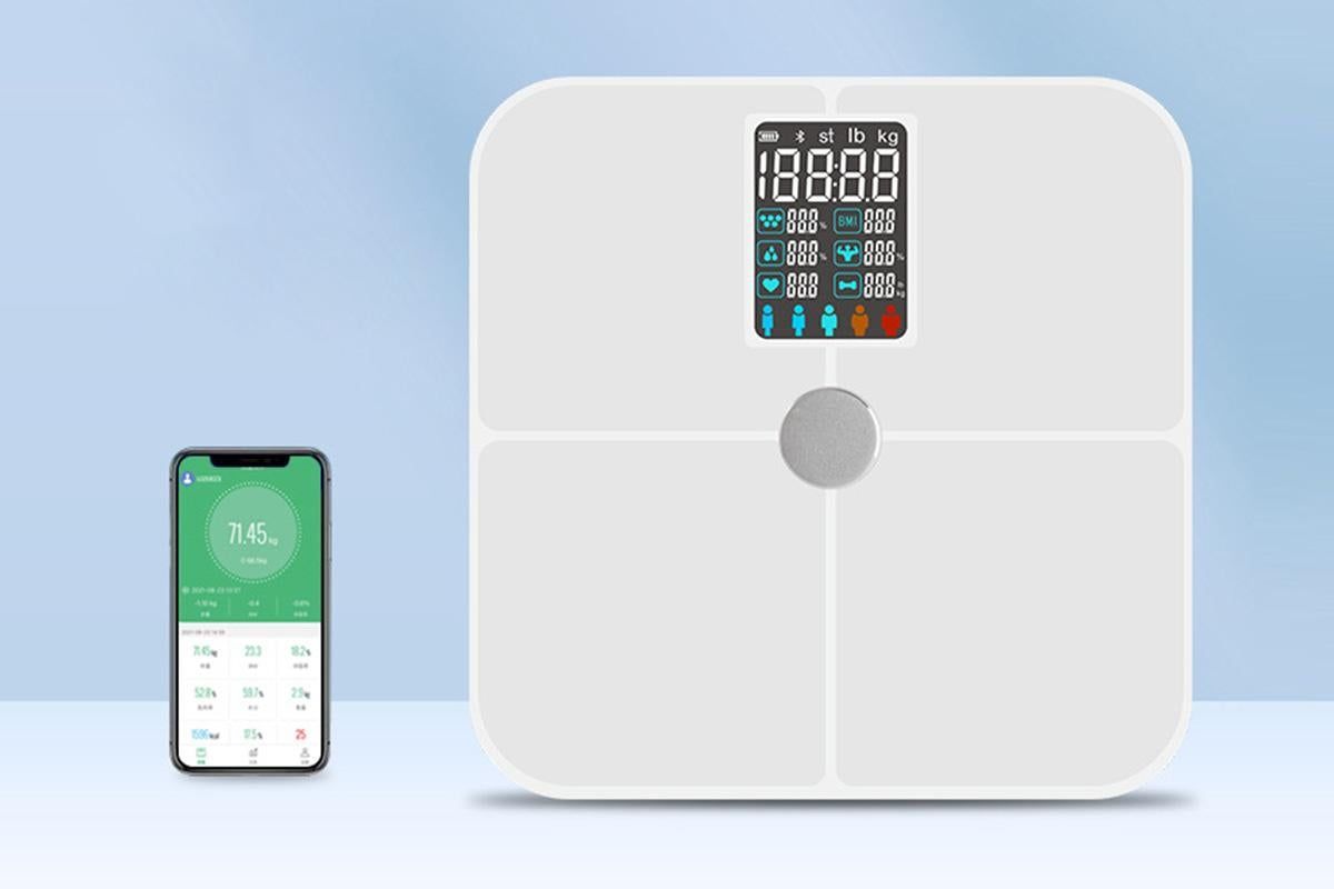 Smart Digital Bathroom Body Fat Scale 180KG Bluetooth Scales Weight for BMI Water -White V1263-JX-6710-1
