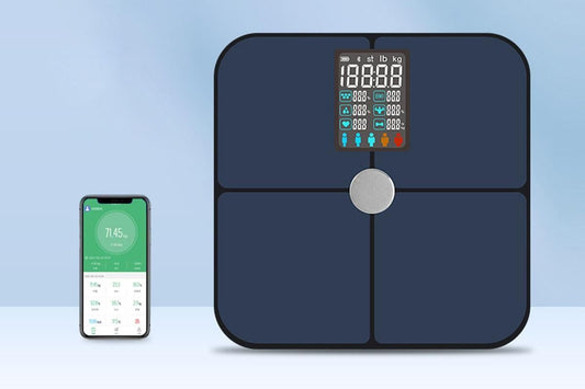 Smart Digital Bathroom Body Fat Scale 180KG Bluetooth Scales Weight for BMI Water -Navy Blue V1263-JX-6710-2