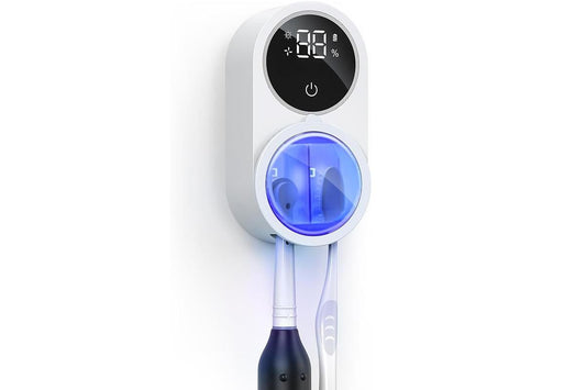 Toothbrush Cleaner Toothbrush Holder Wall Mount Toothbrush Holder for Bathrooms with Smart Light Cleaning and V1263-JX-6712