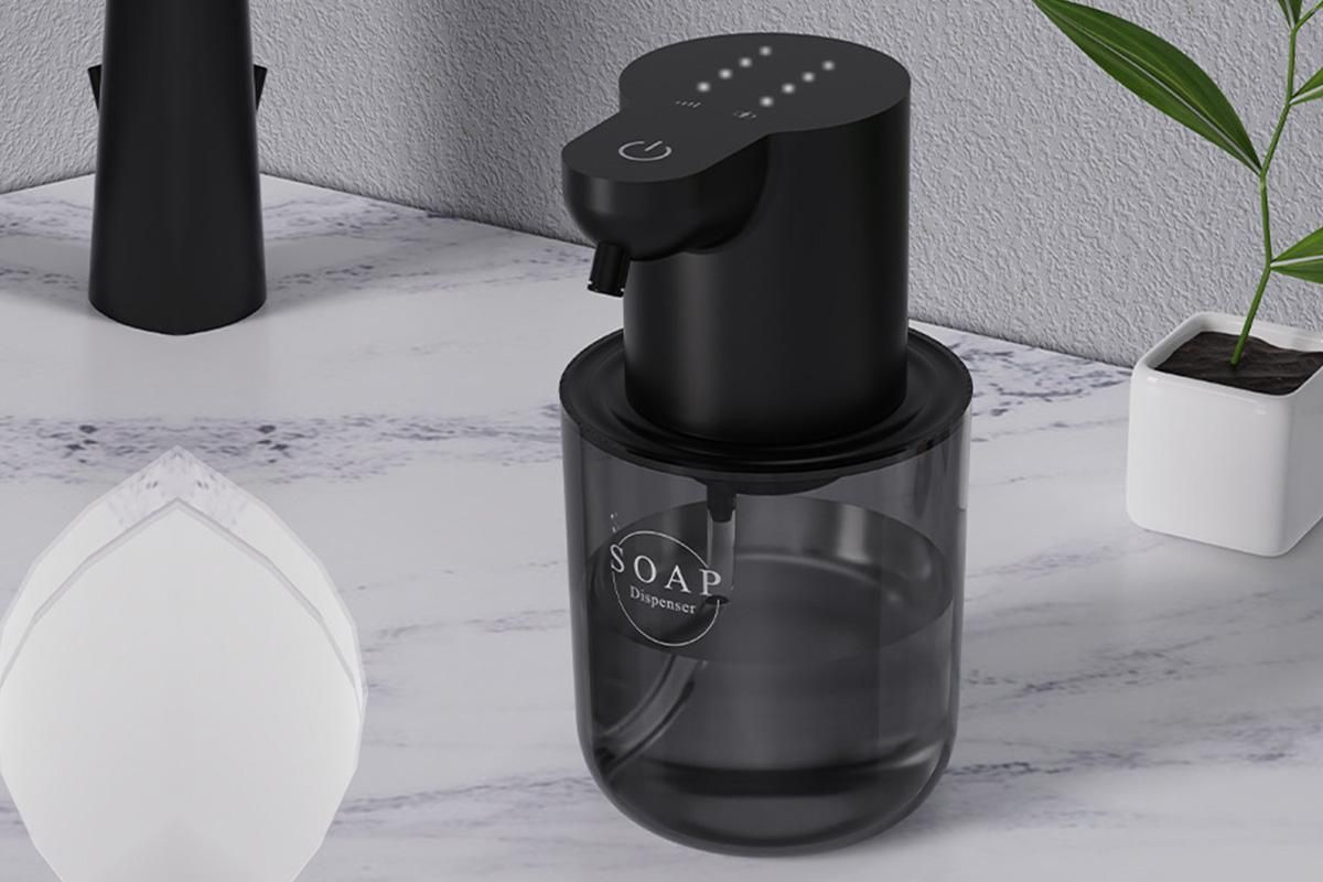 400ml Automatic Foaming Soap Dispenser 4 Level Touchless Foam Soap Dispenser -Black V1263-JX-6713-1