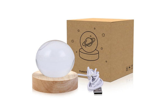 3D Milky Way System Ball with LED Stand Base Romantic Decor 3D Galaxy Crystal Ball Night Light Glass Sphere V1263-JX-6717-1