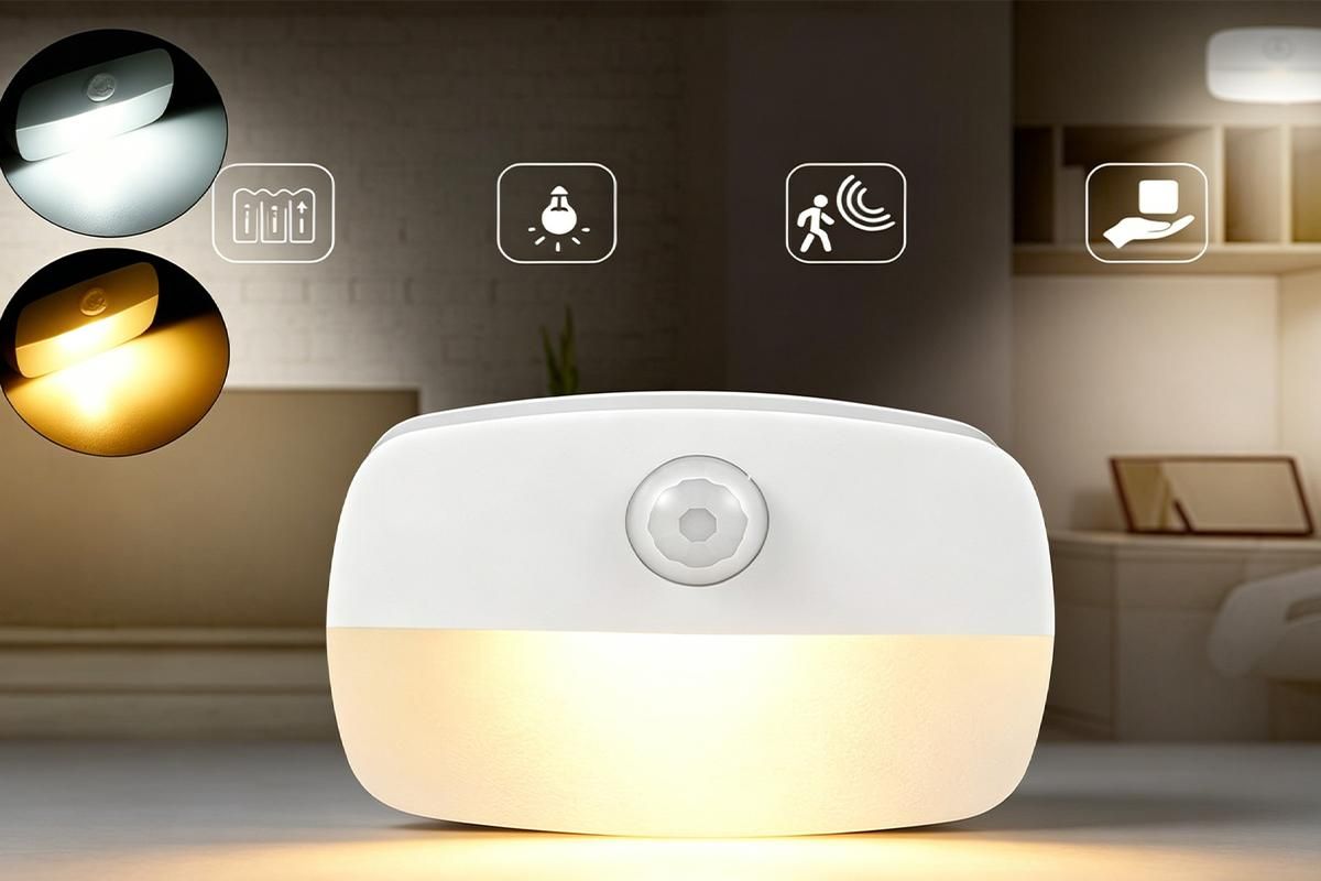 2PCS LED Motion Sensor Night Light Battery Powered Closet Stair Light V1263-JX-6719