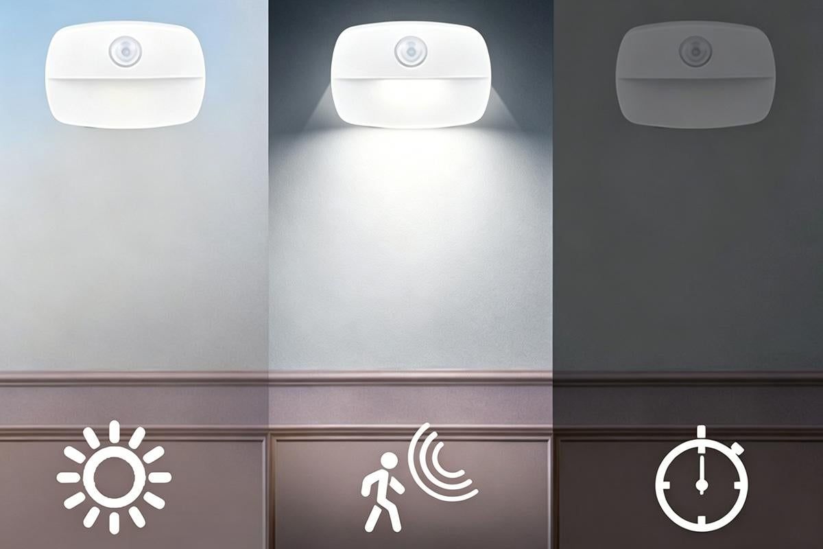 2PCS LED Motion Sensor Night Light Battery Powered Closet Stair Light V1263-JX-6719