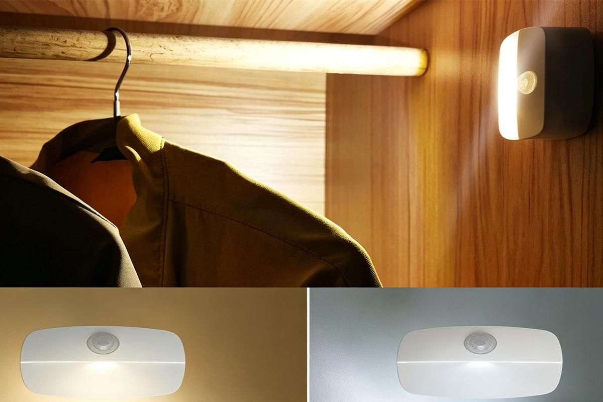 2PCS LED Motion Sensor Night Light Battery Powered Closet Stair Light V1263-JX-6719