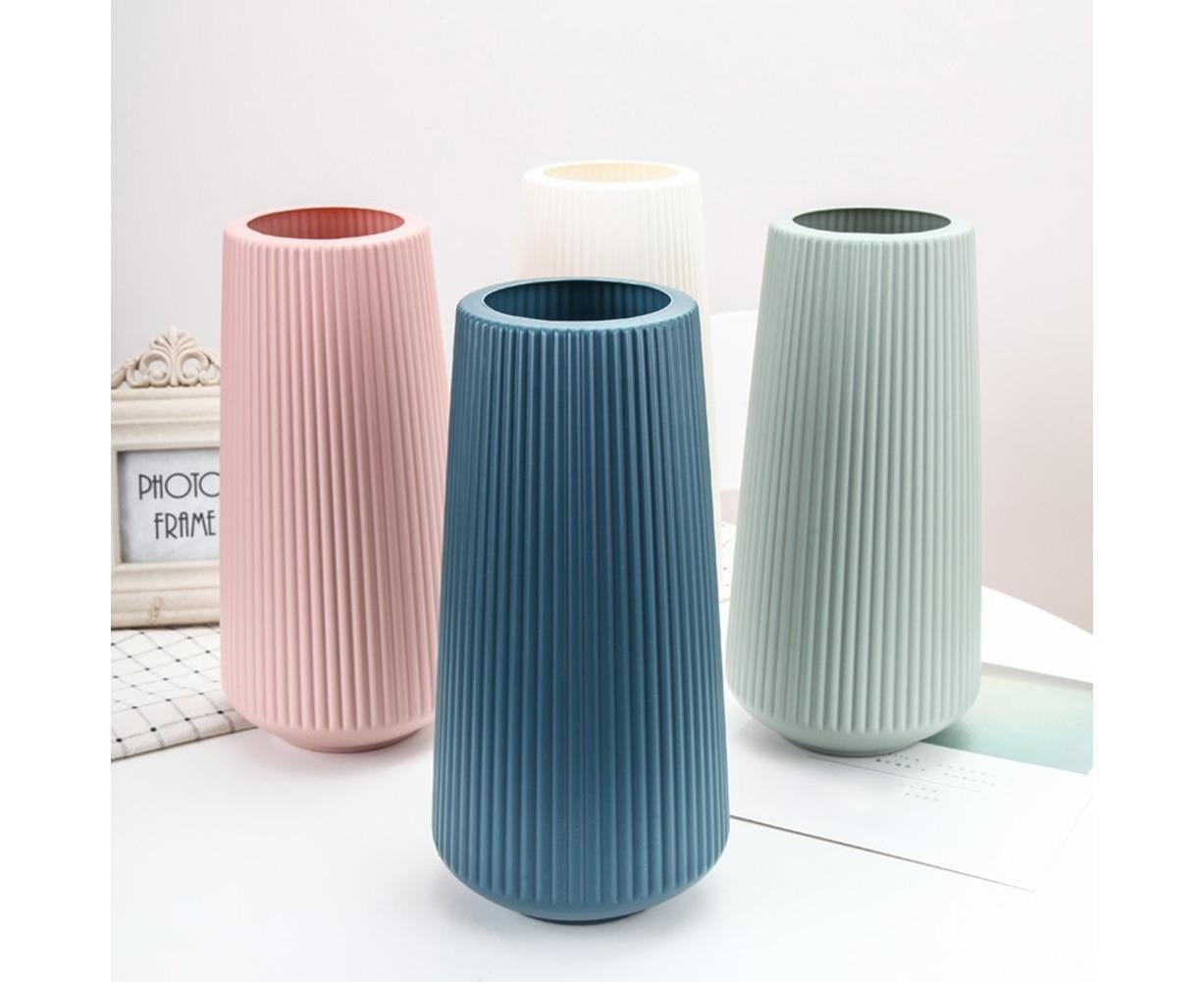 Plastic Nordic Style Vase Dried Flower Arrangement Pot Holder Home Office Decor-Blue V1263-JX-672
