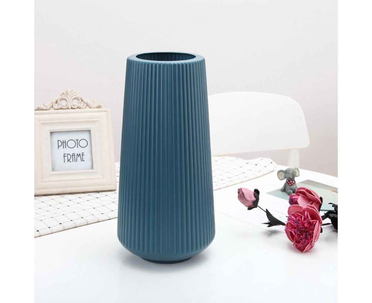 Plastic Nordic Style Vase Dried Flower Arrangement Pot Holder Home Office Decor-Blue V1263-JX-672