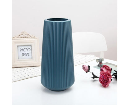 Plastic Nordic Style Vase Dried Flower Arrangement Pot Holder Home Office Decor-Blue V1263-JX-672