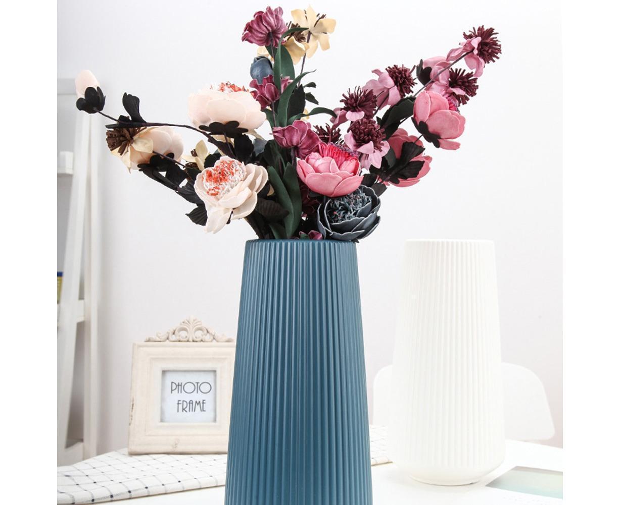 Plastic Nordic Style Vase Dried Flower Arrangement Pot Holder Home Office Decor-Blue V1263-JX-672