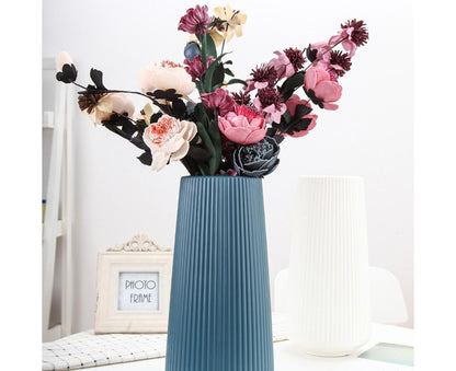 Plastic Nordic Style Vase Dried Flower Arrangement Pot Holder Home Office Decor-Blue V1263-JX-672