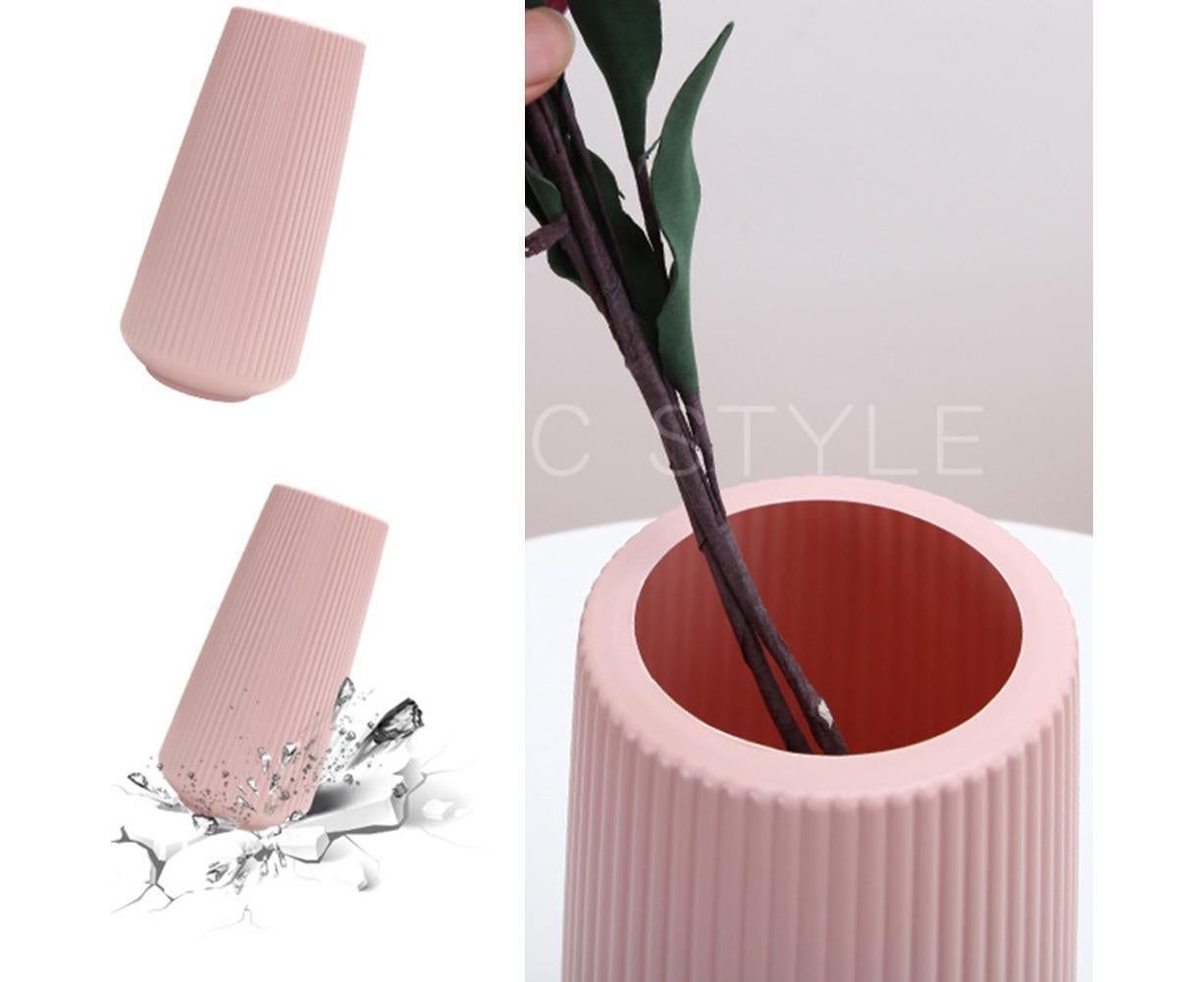 Plastic Nordic Style Vase Dried Flower Arrangement Pot Holder Home Office Decor-Blue V1263-JX-672