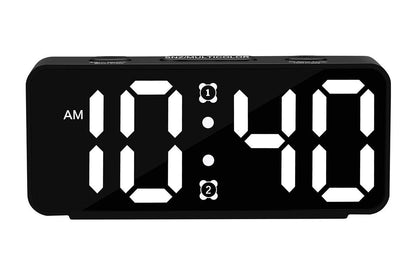 Small Digital Alarm Clock with 5 Dimmers and 5 Alarm Volumes for Bedrooms - Black V1263-JX-6724-2