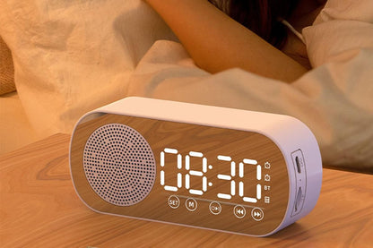 FM Speaker LED Display Portable Alarm Clock Home Decor Bluetooth Digital Radio - Pink V1263-JX-6725-1