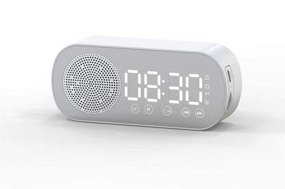 FM Speaker LED Display Portable Alarm Clock Home Decor Bluetooth Digital Radio - Black V1263-JX-6725-2