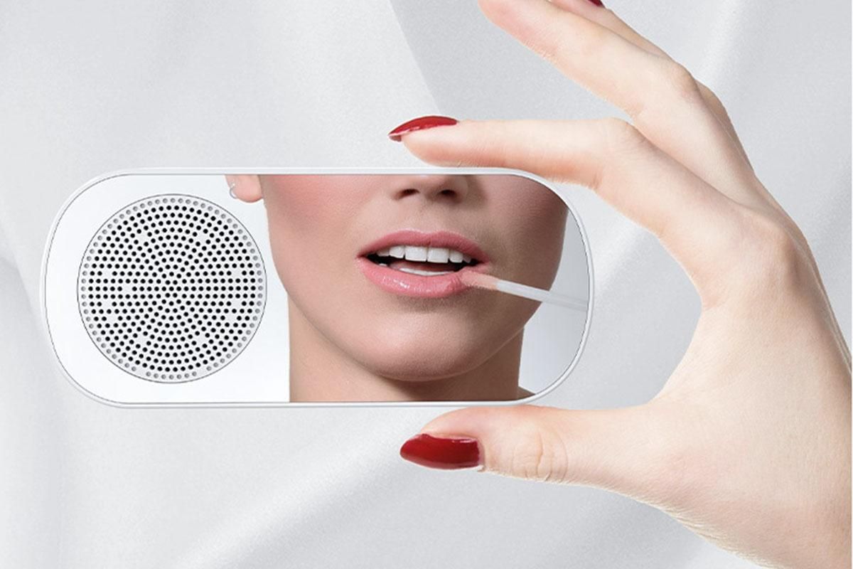 FM Speaker LED Display Portable Alarm Clock Home Decor Bluetooth Digital Radio - White V1263-JX-6725-3