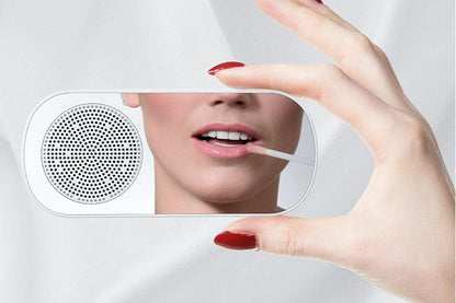 FM Speaker LED Display Portable Alarm Clock Home Decor Bluetooth Digital Radio - White V1263-JX-6725-3