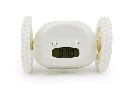 Rolling Loud Alarm Clock Runaway Bedside Mobile Clock for Deep Sleepers Home Decoration - White V1263-JX-6726-2