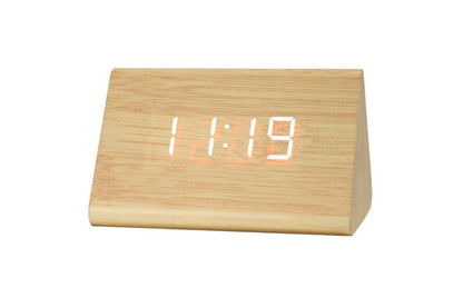 Wooden Digital Alarm Clocks for Bedrooms Electric Desk Clock with Large Numbers - Brown V1263-JX-6727-2