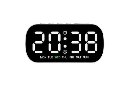 Electric Digital Alarm Clock LED Display Battery Backup Snooze Dual Alarm Clock - Blue V1263-JX-6728-2