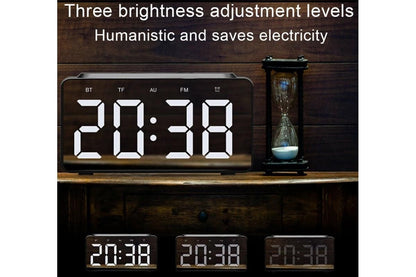 Wireless Charging Bluetooth Speaker with LED Digital Alarm Clock and FM Radio V1263-JX-6729