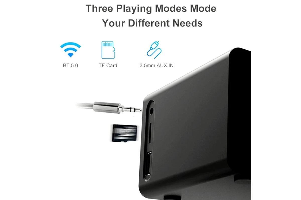 Wireless Charging Bluetooth Speaker with LED Digital Alarm Clock and FM Radio V1263-JX-6729